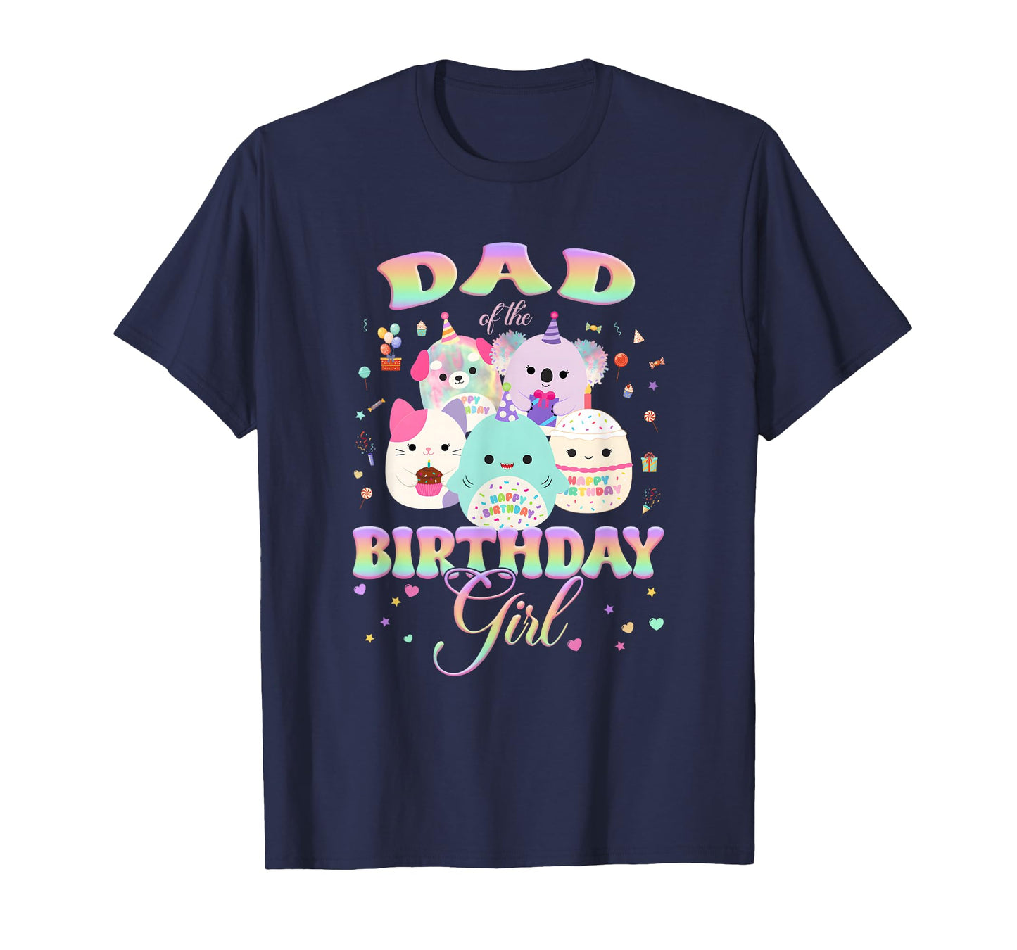 Birthday Family Squish Squad Dad of The Birthday Girl T-Shirt