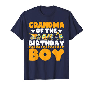 Grandma Birthday Crew Construction Excavator Kids Family T-Shirt