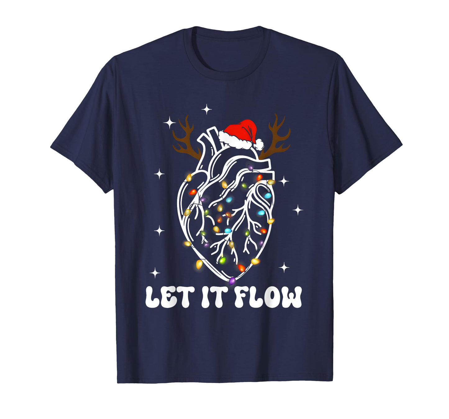 Let It Flow Anatomy Heart Cardiac Nurse Santa Hat T-Shirt