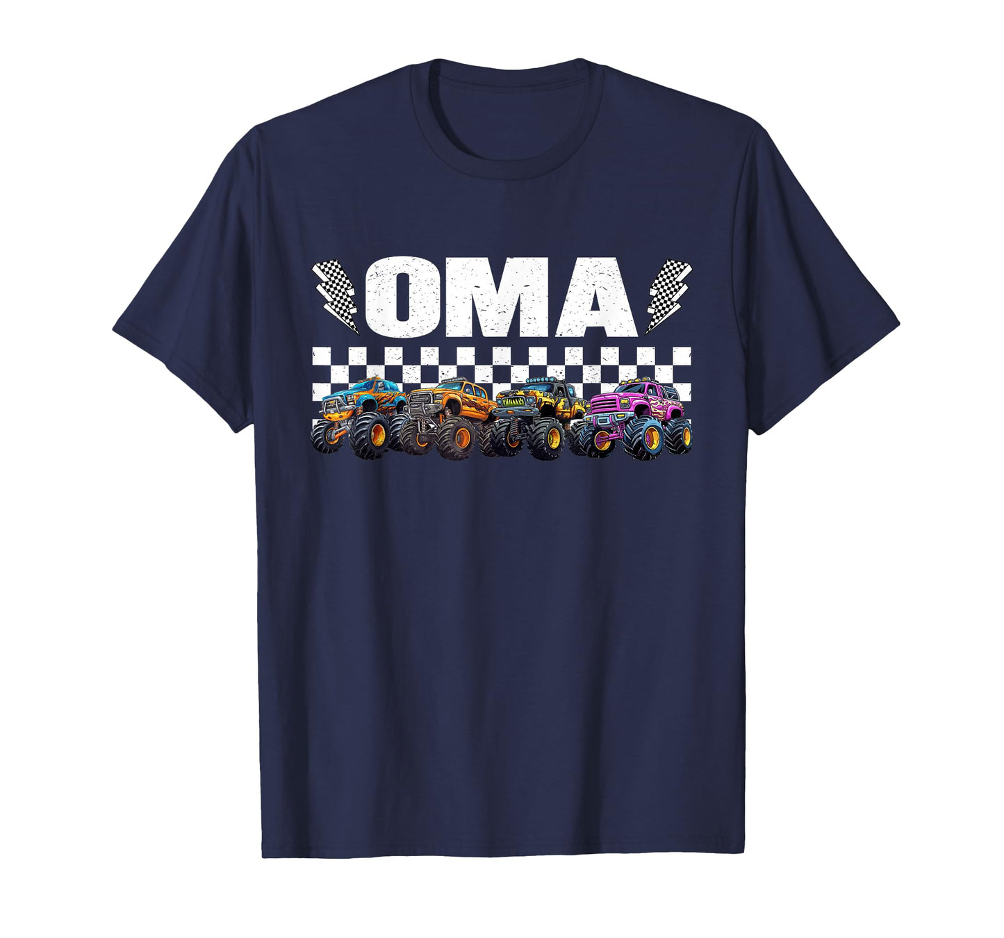 Oma Retro Monster Truck Family Crew Birthday Matching T-Shirt
