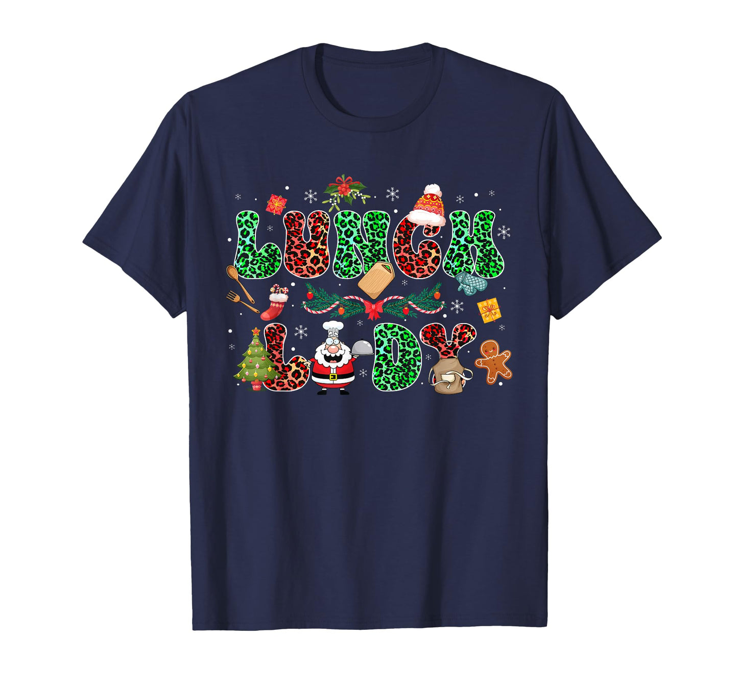 Xmas Cafeteria Worker Christmas School Lunch Lady Christmas T-Shirt