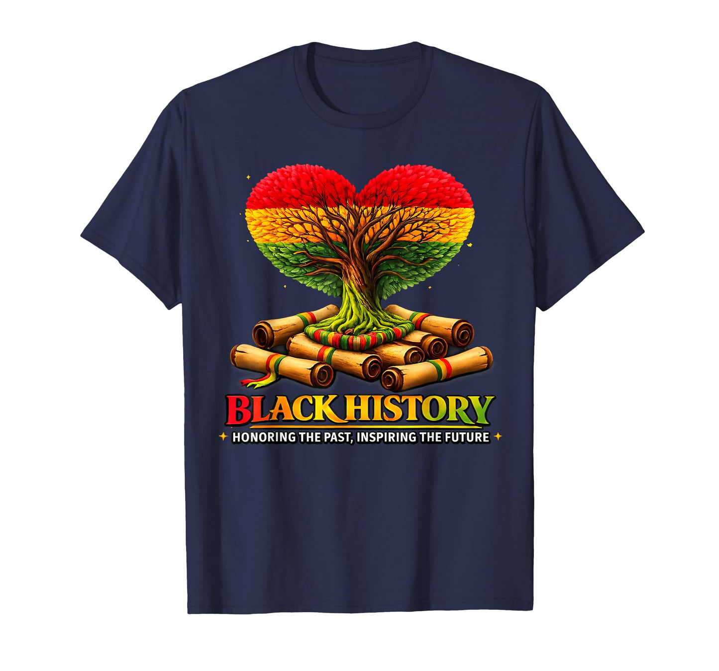 Honoring Past Inspiring Future Black History Month Fist Tree T-Shirt