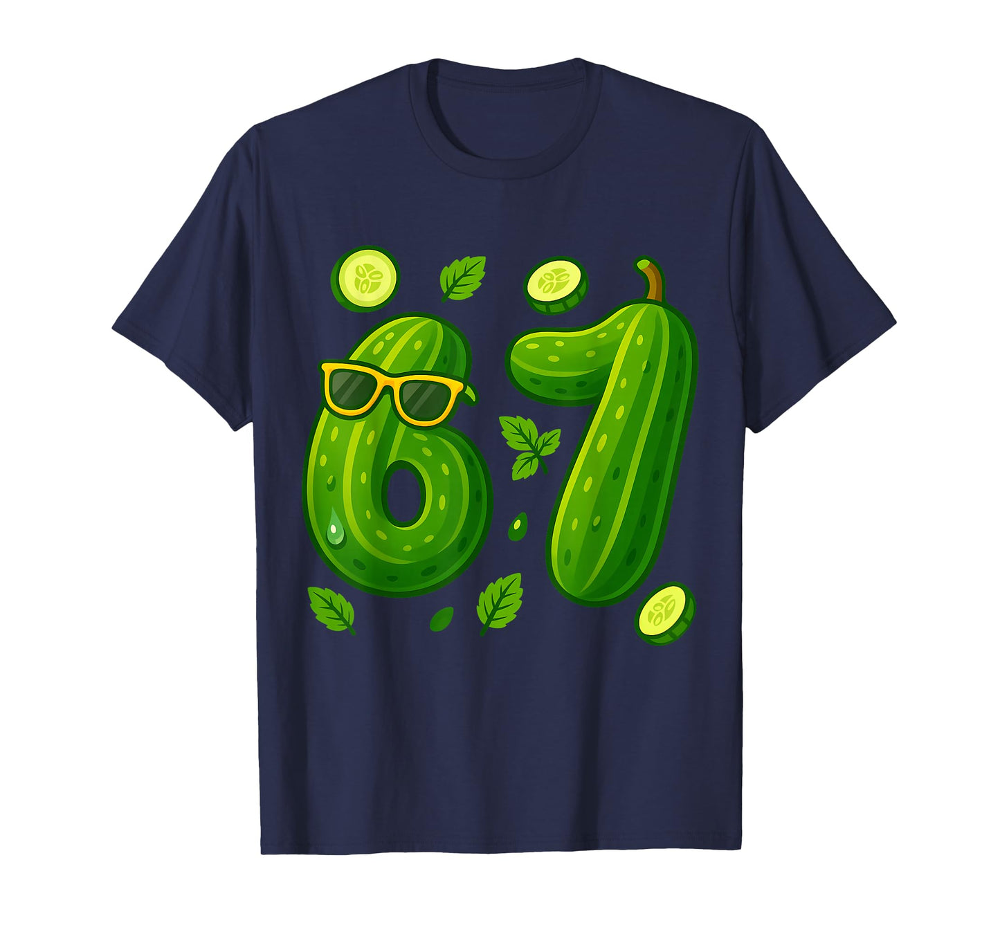 67 Meme Pickle Funny Six Seven Cucumber 6 7 Gen Alpha Slang T-Shirt
