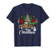 Merry Christmas Leopard Truck Buffalo Plaid Xmas Trees Party T-Shirt