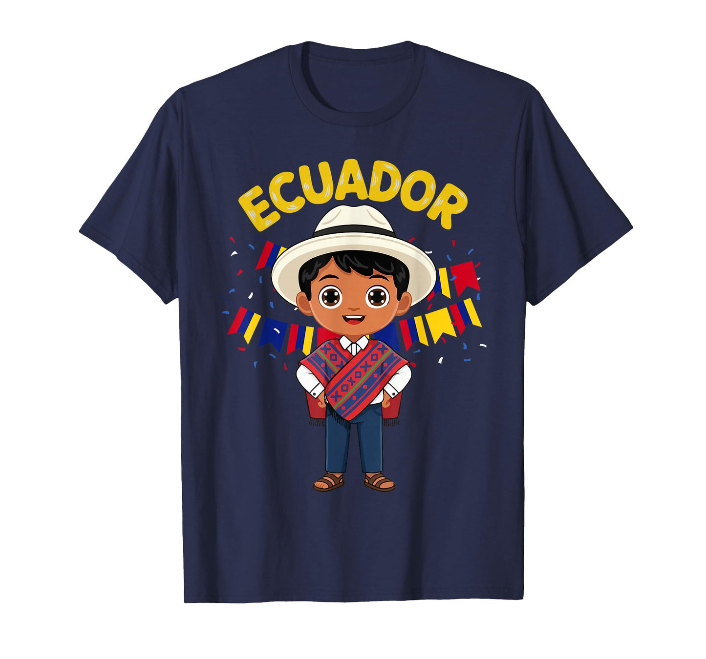 Ecuador Ecuadorian Boy Traditional Outfit Wear Flag Heritage T-Shirt