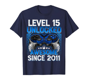 Level 15 Unlocked 15 Year Old Gifts Boys 15th Birthday Boy T-Shirt