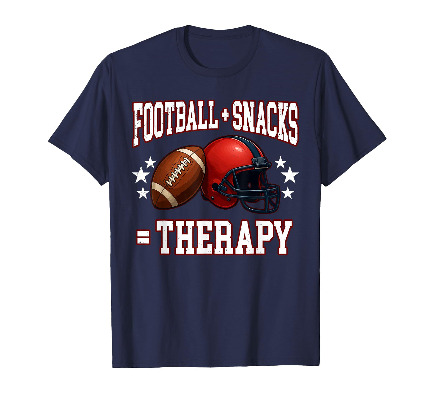 Football Snacks Therapy Funny Sport Fan Player Game Day T-Shirt