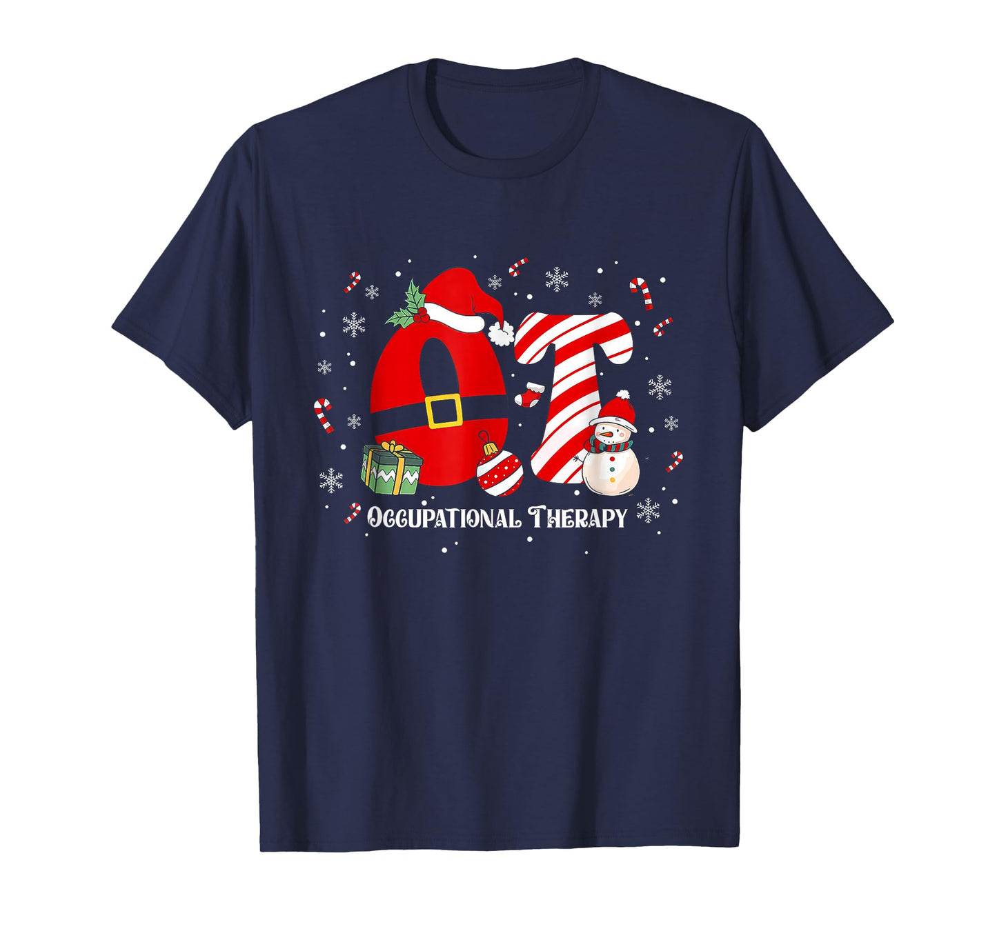 Funny Ot Nurse Occupational Therapy Santa Christmas Pajama T-Shirt