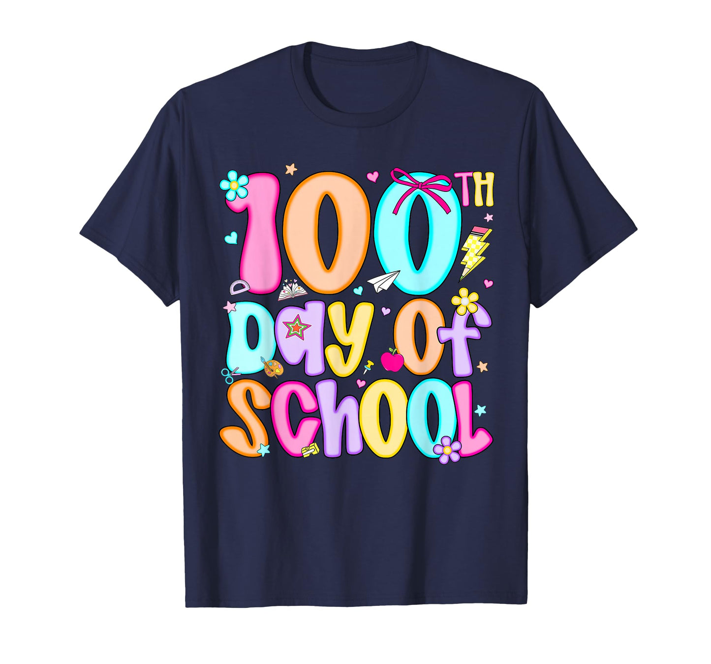 100th Day of School Preppy 100 Days of School Teachers Girls T-Shirt
