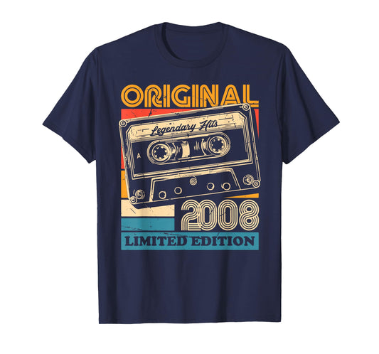 17th Birthday Retro Vintage 2008 Men Women T-Shirt