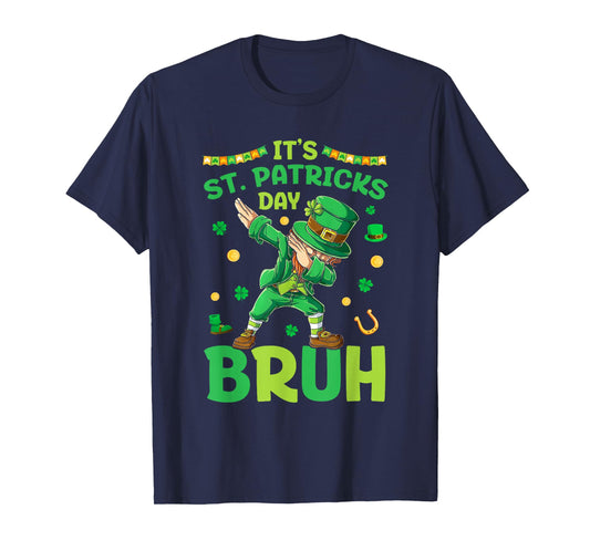 Bruh St Patricks Day Boys Kids Saint Patricks Day Leprechaun T-Shirt