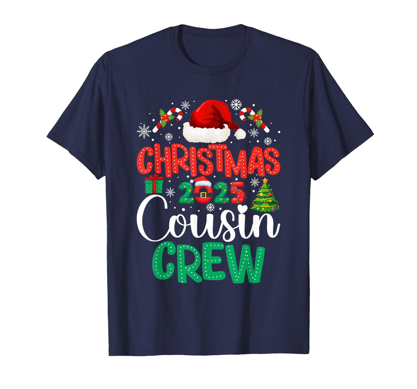 Christmas 2025 Cousin Crew Xmas Funny Matching Family Group T-Shirt