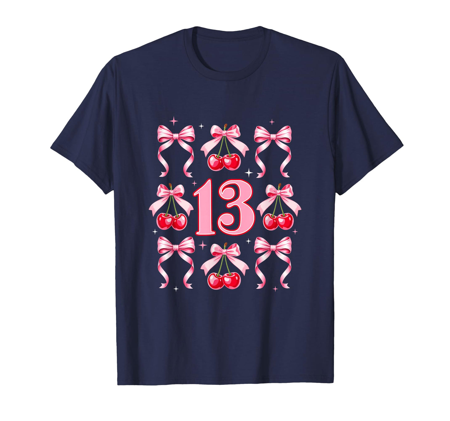Birthday Girl 13Th Birthday Cherry Coquette Bow 13 Years Old T-Shirt