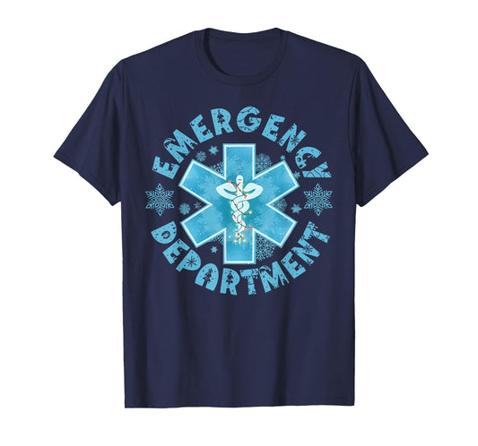 Snowflake Emergency Department Winter ER ED Nurse Christmas T-Shirt