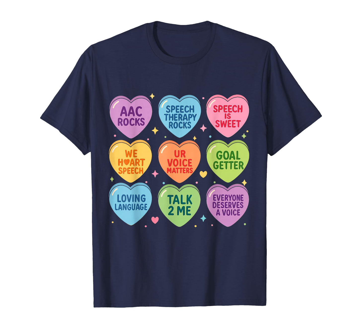 Speech Therapy Language Pathologist Autism Hearts Valentines T-Shirt