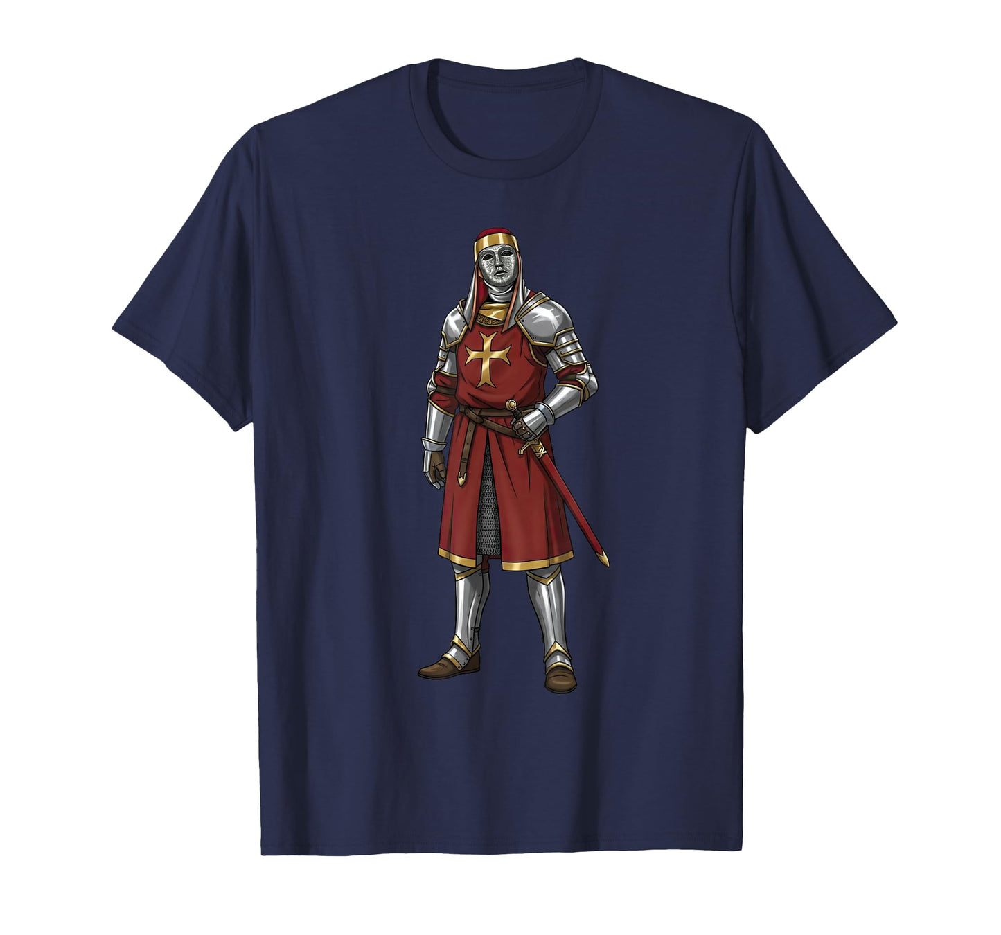 King Baldwin IV Floral Mask Medieval Art Crusader T-Shirt
