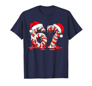 67 Meme Six Seven Candy Canes Drip Christmas Pajamas Holiday T-Shirt