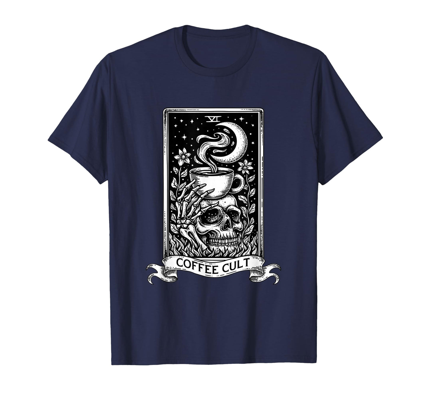 The Coffee Tarot Cards Skeleton Coffee Lover Caffeine Addict T-Shirt