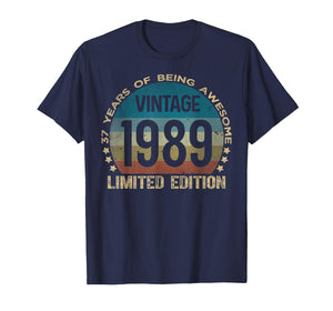 37 Year Old Gifts Vintage 1989 Limited Edition 37th Birthday T-Shirt