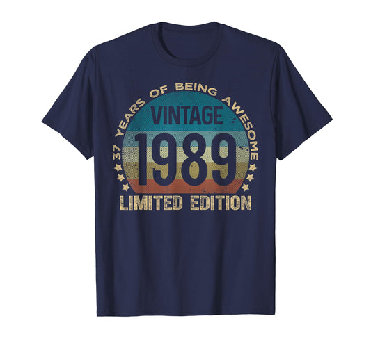 37 Year Old Gifts Vintage 1989 Limited Edition 37th Birthday T-Shirt