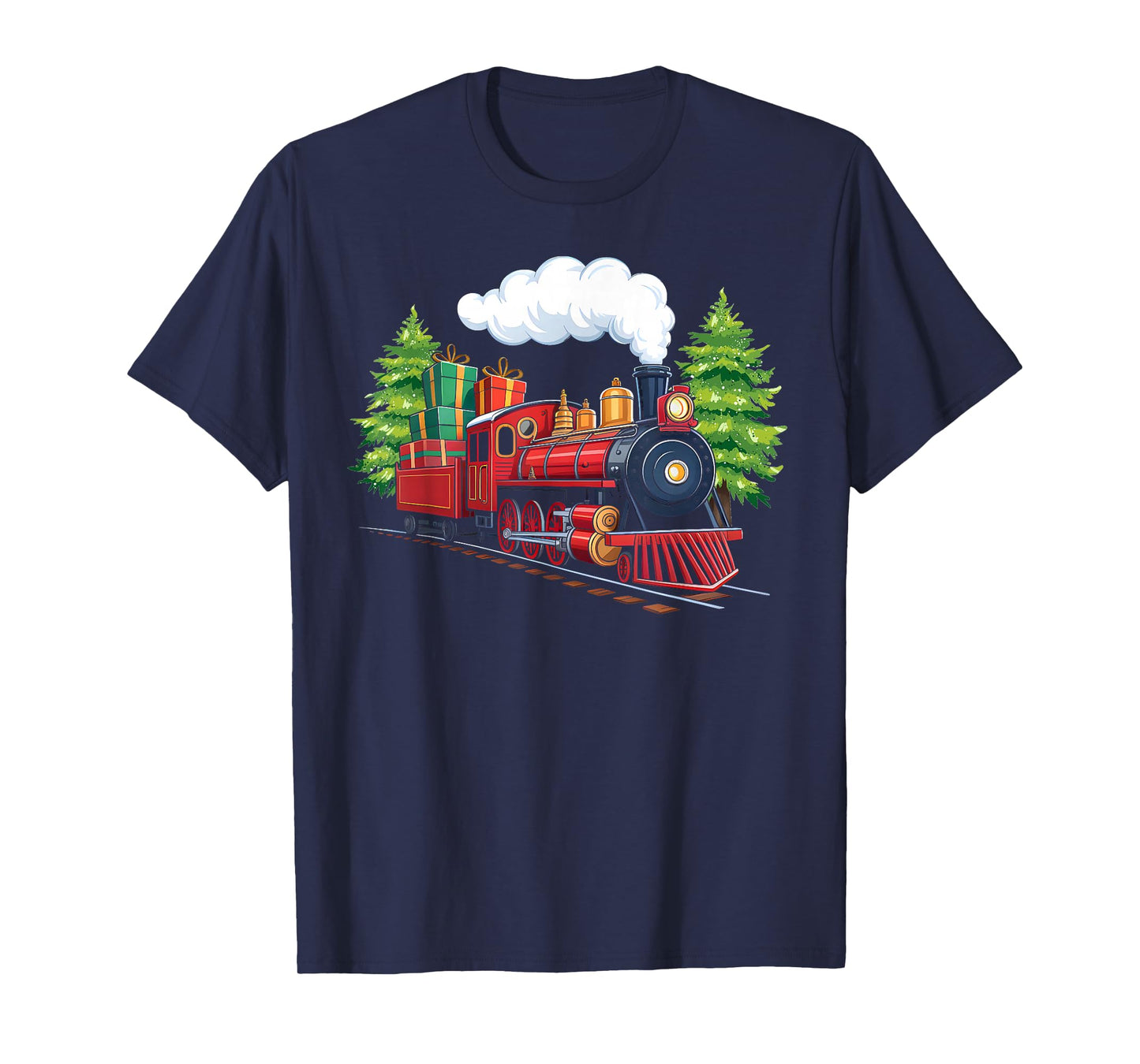 Vintage Christmas Train Xmas Pajamas Train Lover Railroad T-Shirt