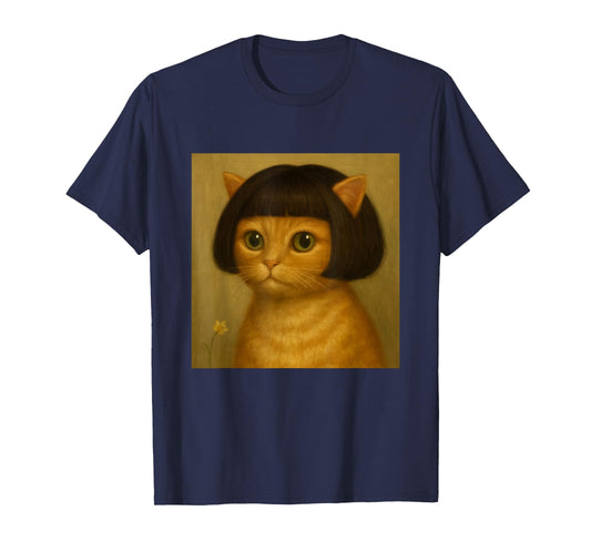 Funny Cat Bob Haircut Viral Meme T-Shirt
