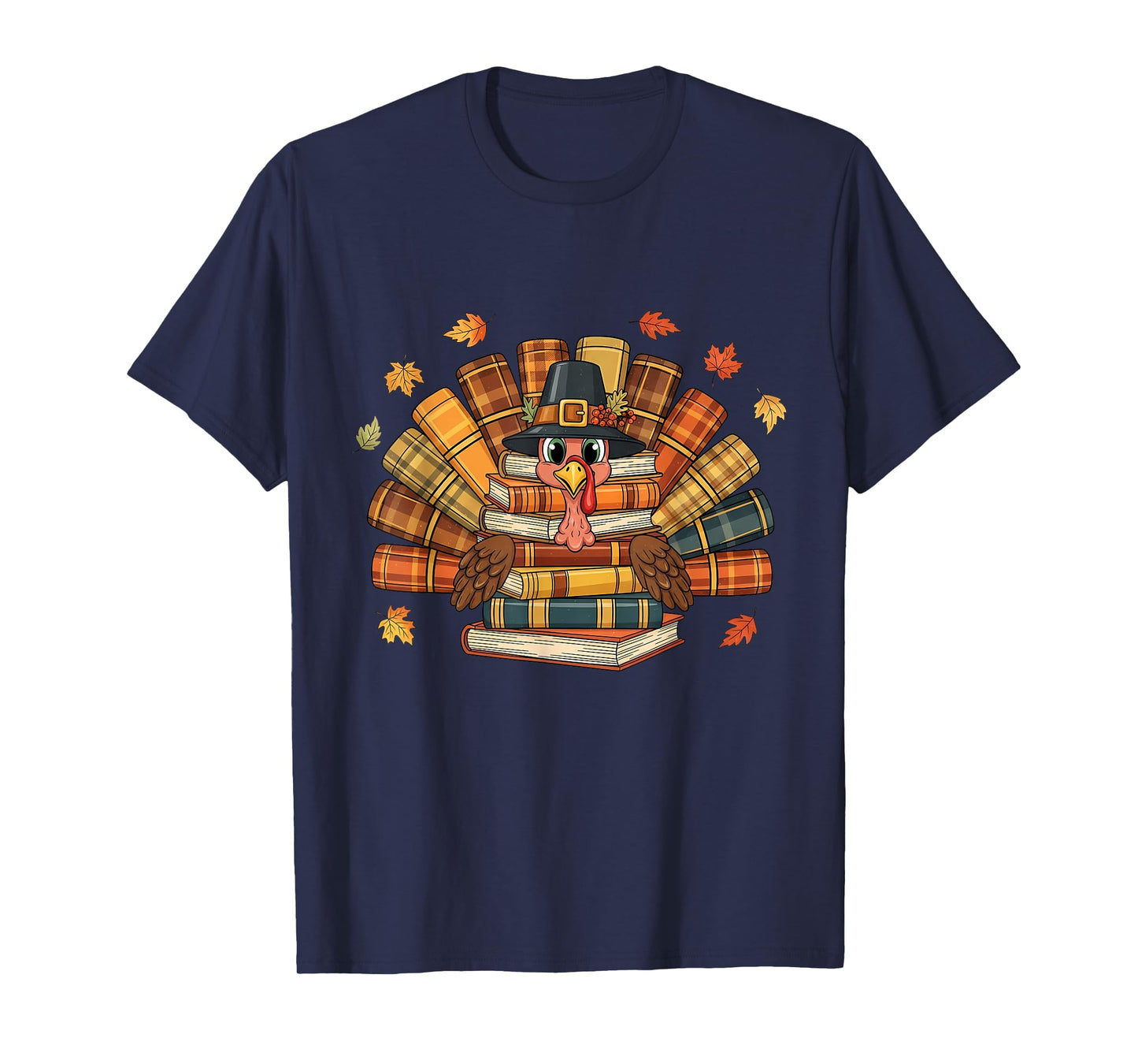 Turkey Books Funny Read Thanksgiving Teacher Fall Men Women T-Shirt