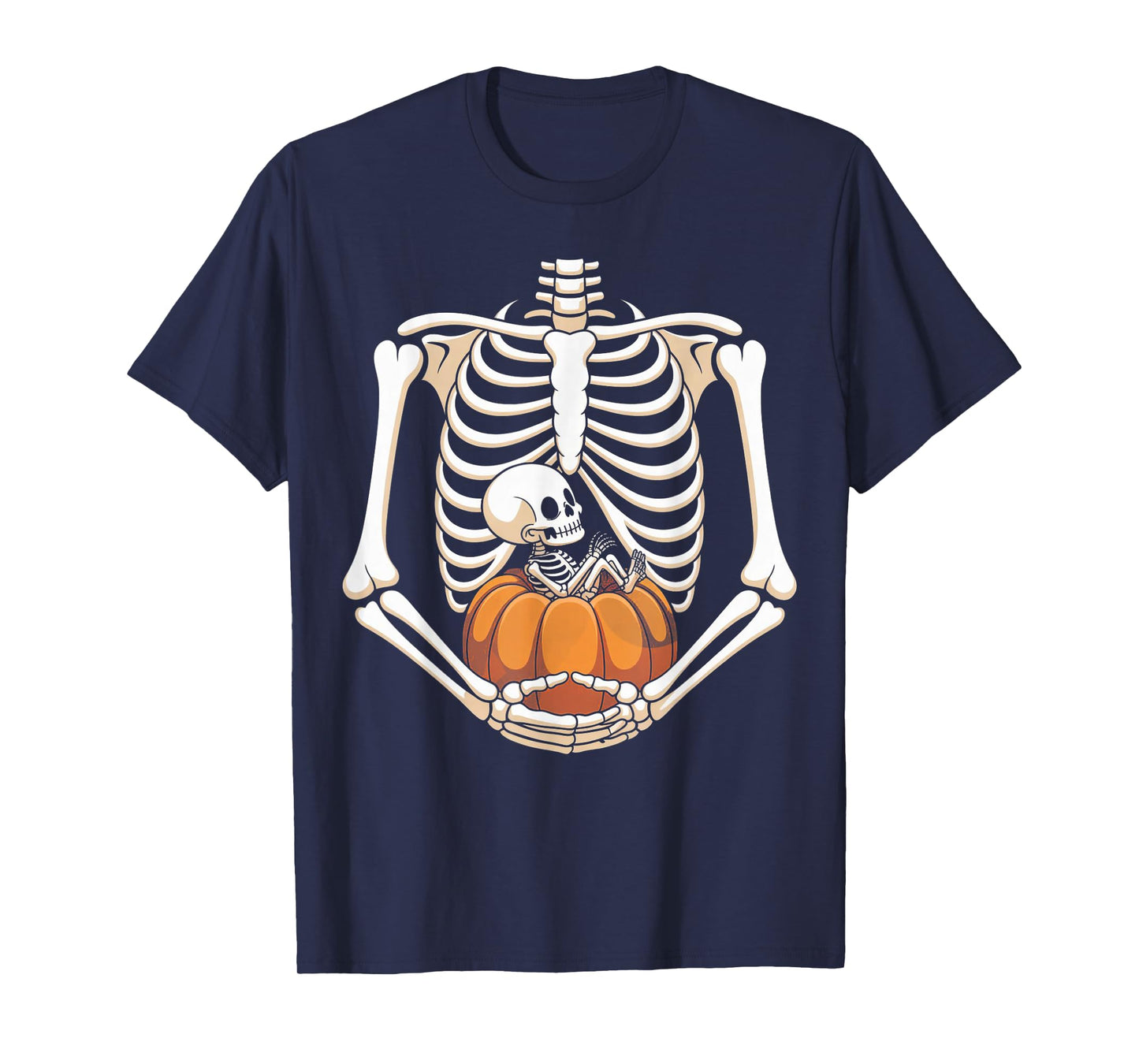 Women Skeleton Pregnancy Announcement Mom Halloween T-Shirt