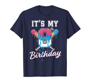 Baseball 8 Year Old Ice Cream Drip 8th Birthday Boy Number 8 T-Shirt