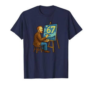 Van Gogh Starry Night 6 7 Funny 67 Meme for Art History Fans T-Shirt