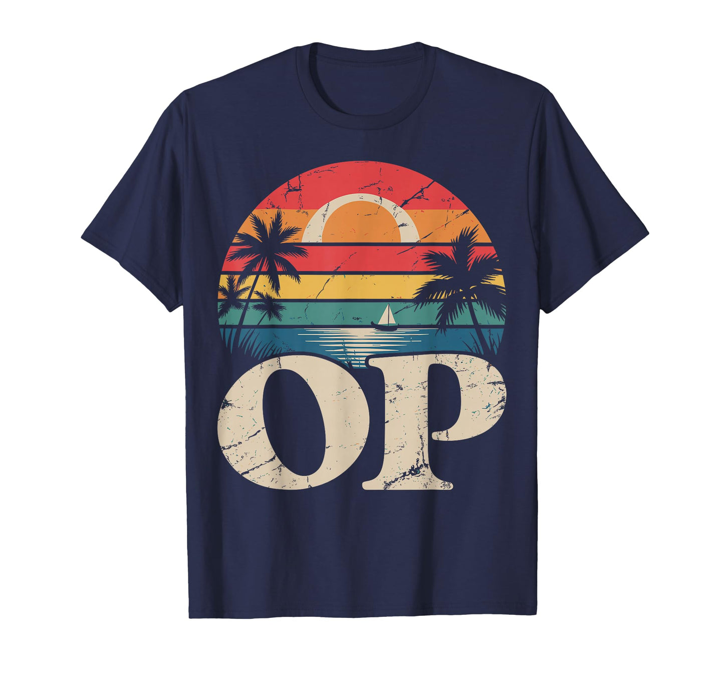 Op Ocean Vintage Pacific Beach Sun Palm Trees Retro T-Shirt