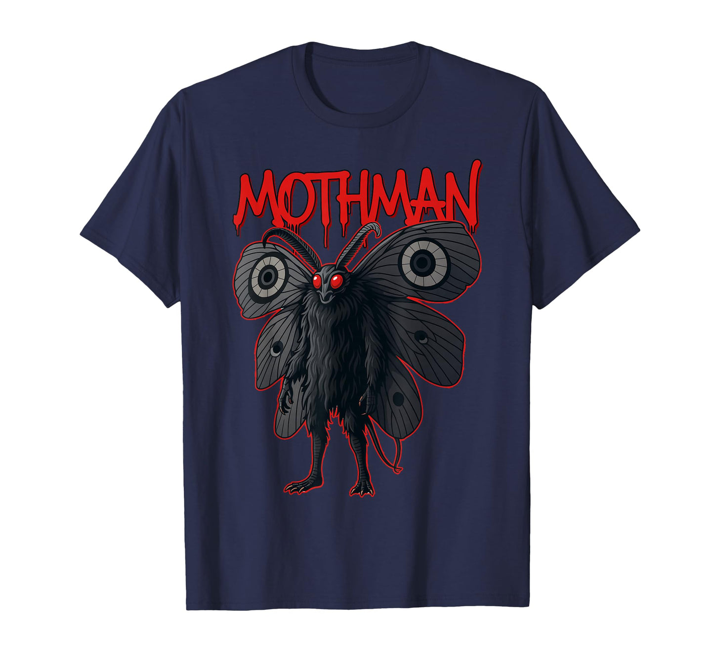Mothman Cryptid Art Red Eyes Urban Legend Horror Halloween T-Shirt