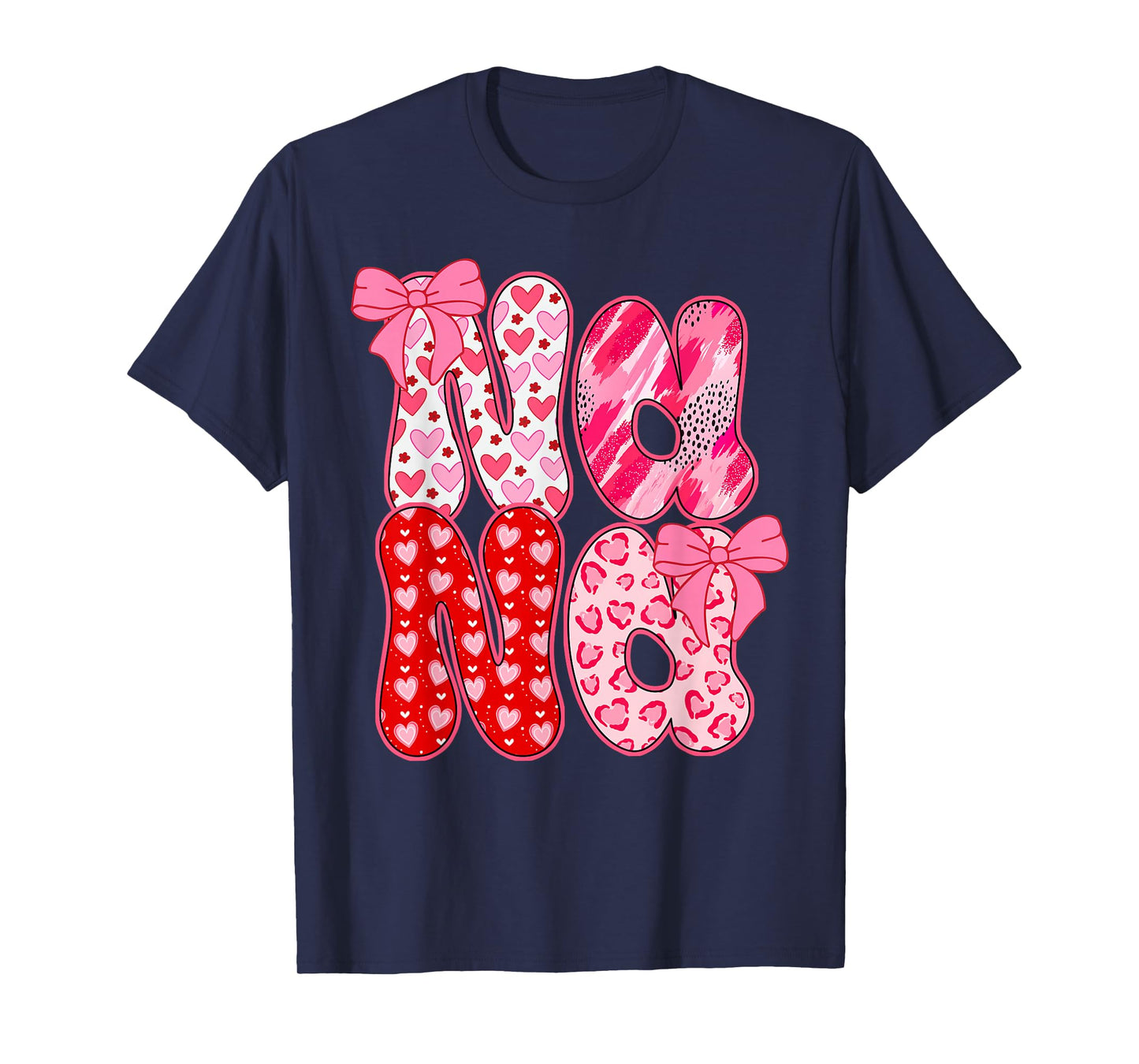 Nana Coquette Bow Leopard Nana Valentine Day Mother's Day T-Shirt