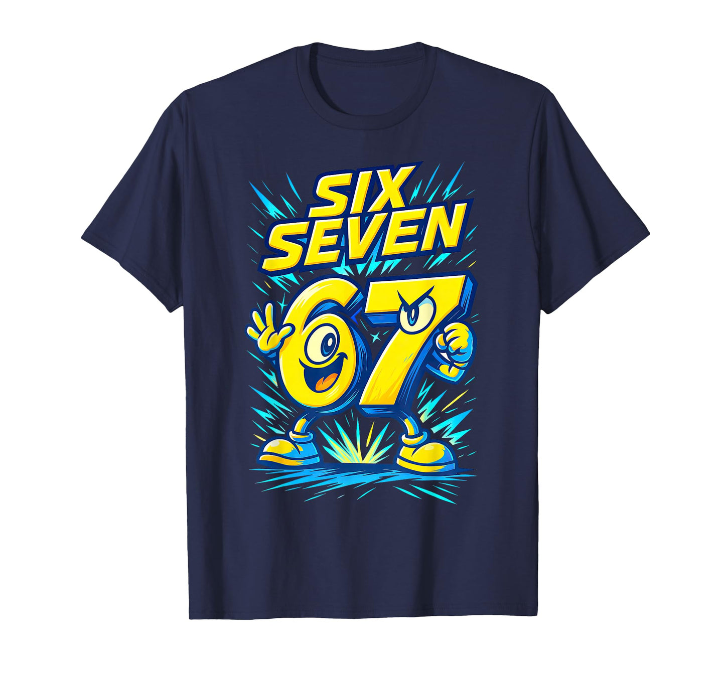 Kids 67 Six Seven Italian Brainrot 6 7 Funny Meme T-Shirt