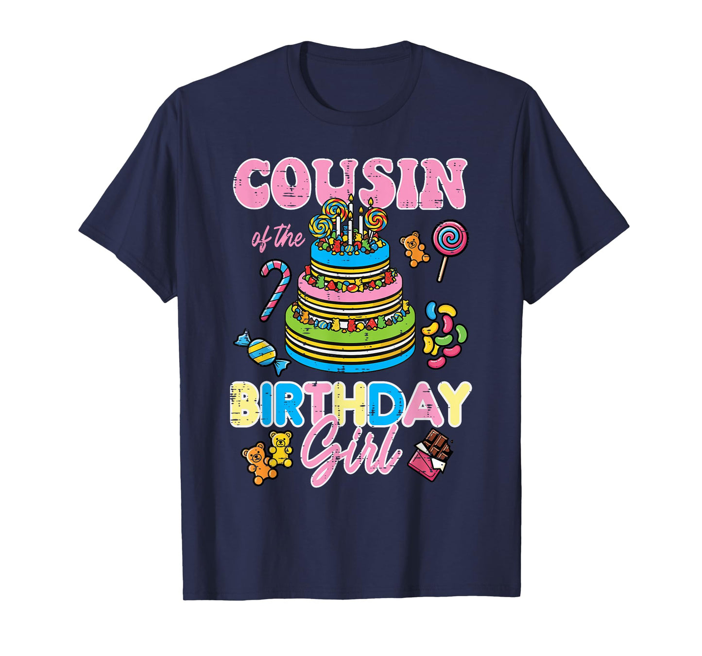 Cousin of Birthday Girl Cake Bday Party Girls Boys Kids T-Shirt