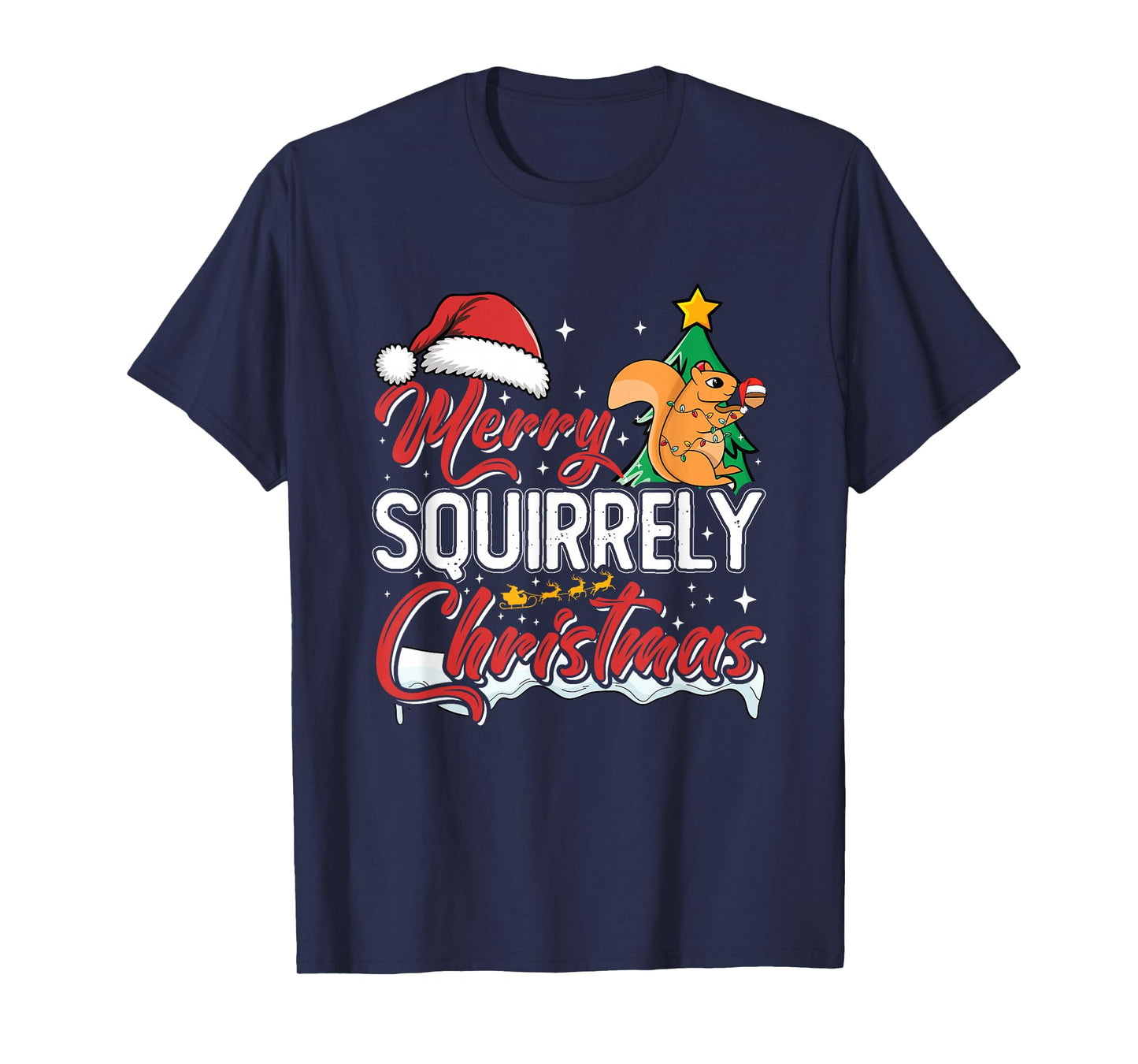 Squirrel Lover Xmas Rodent Animal Funny Christmas Squirrel T-Shirt