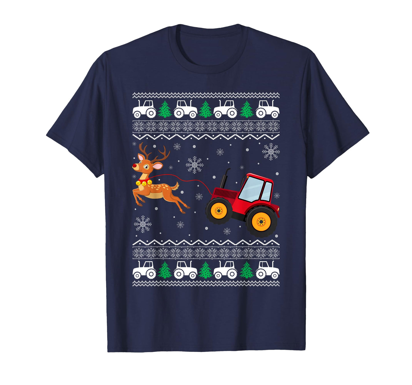 Tractor Ugly Christmas Tree Gifts Holiday Funny Xmas Boys T-Shirt