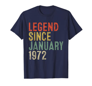 Legend Since January 1972 54th Birthday Gifts 54 Year Old T-Shirt