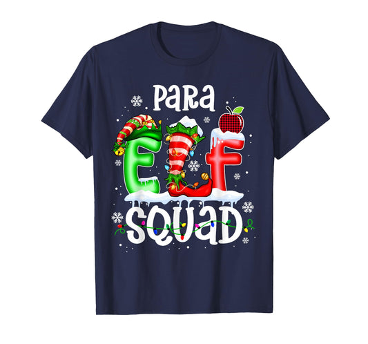 Cute para ELF Squad Funny Christmas ELF Kids Teacher Group T-Shirt