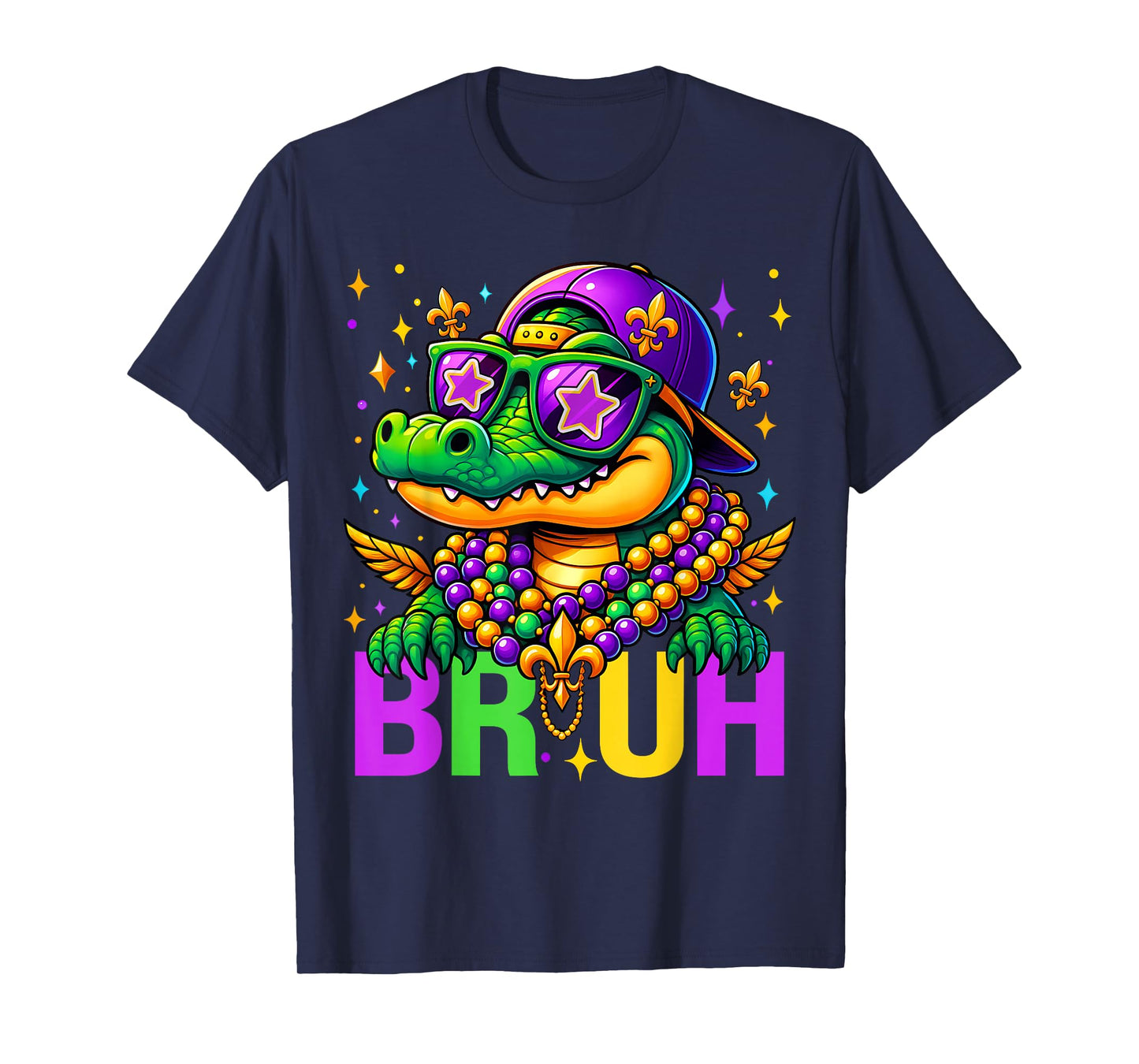 Alligator Bruh Mardi Gras Costume Carnival Teens Boys Kids T-Shirt