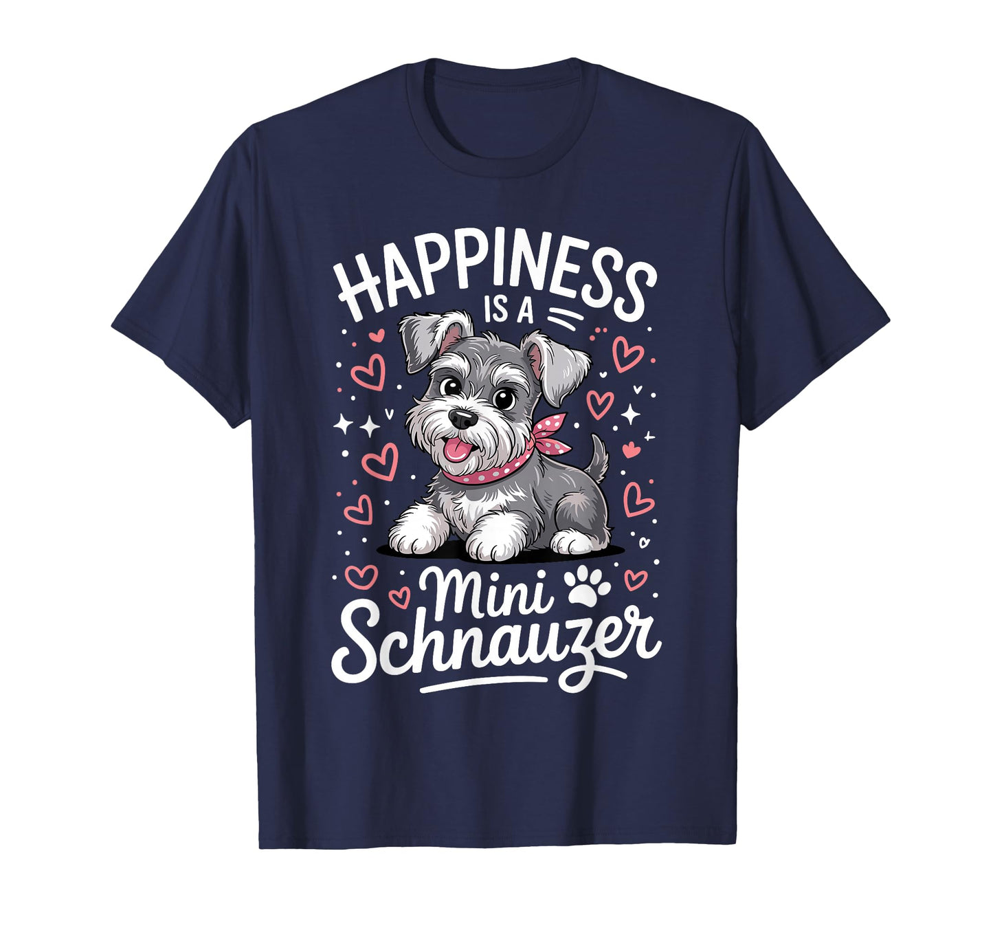Funny Schnauzer Art for Men Women Kids Mini Schnauzer Lover T-Shirt