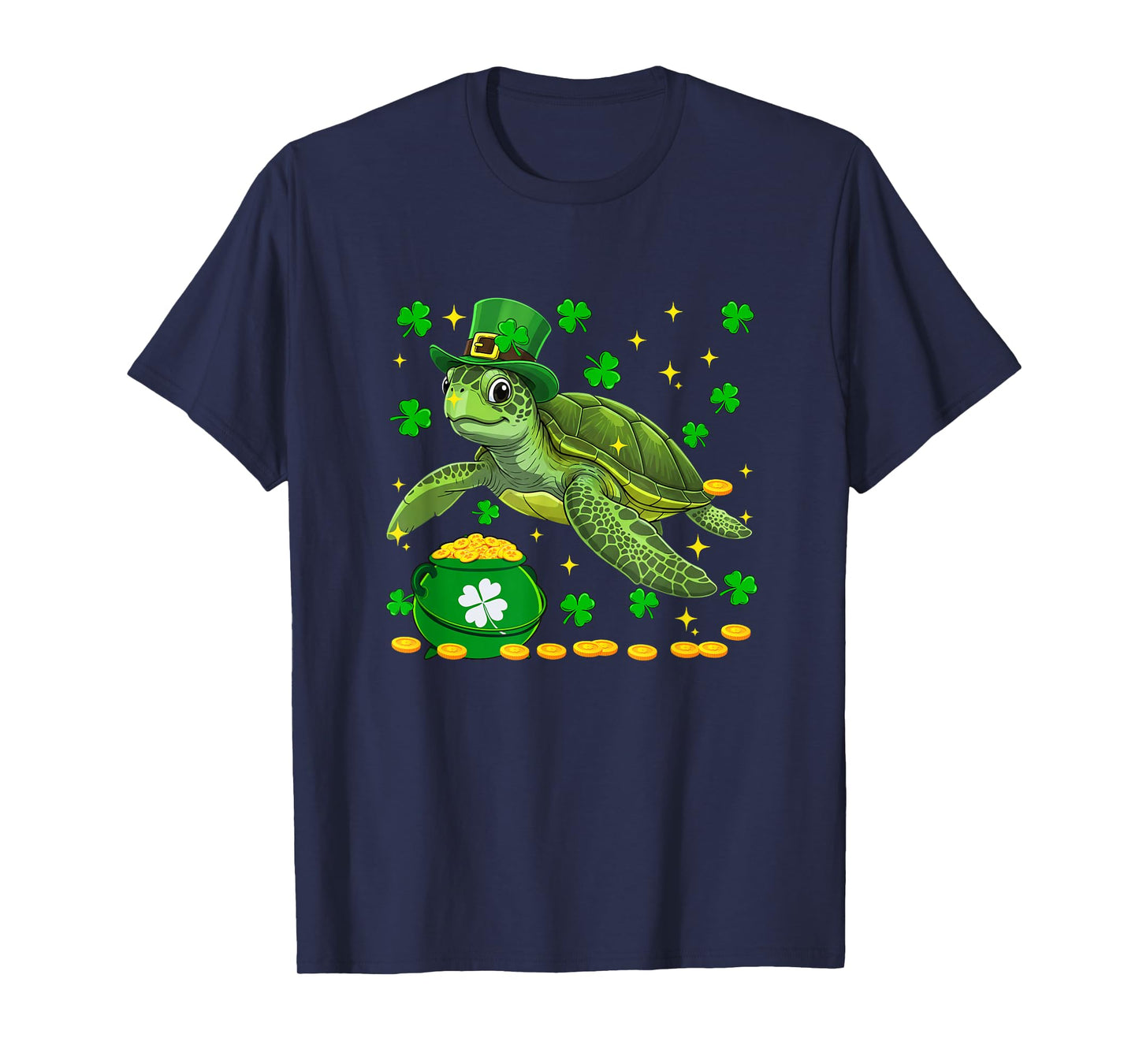 Turtle Wearing Irish Costume St. Patrick's Day Shamrocks T-Shirt