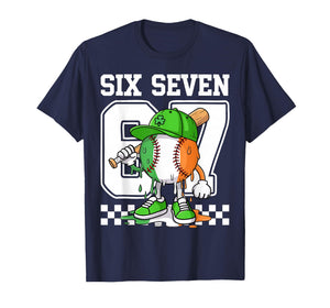 Boys St Patricks Day 67 Six Seven Baseball Ice Cream Drip T-Shirt