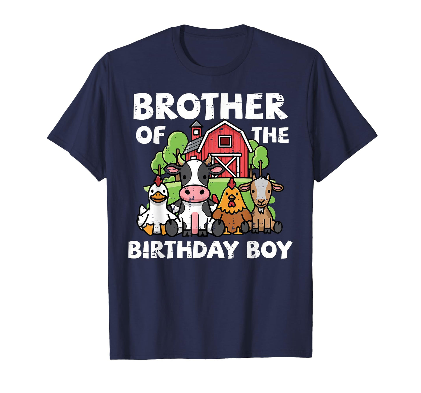 Brother of Birthday Boy Farm Animals Bday Party Boys Kids T-Shirt