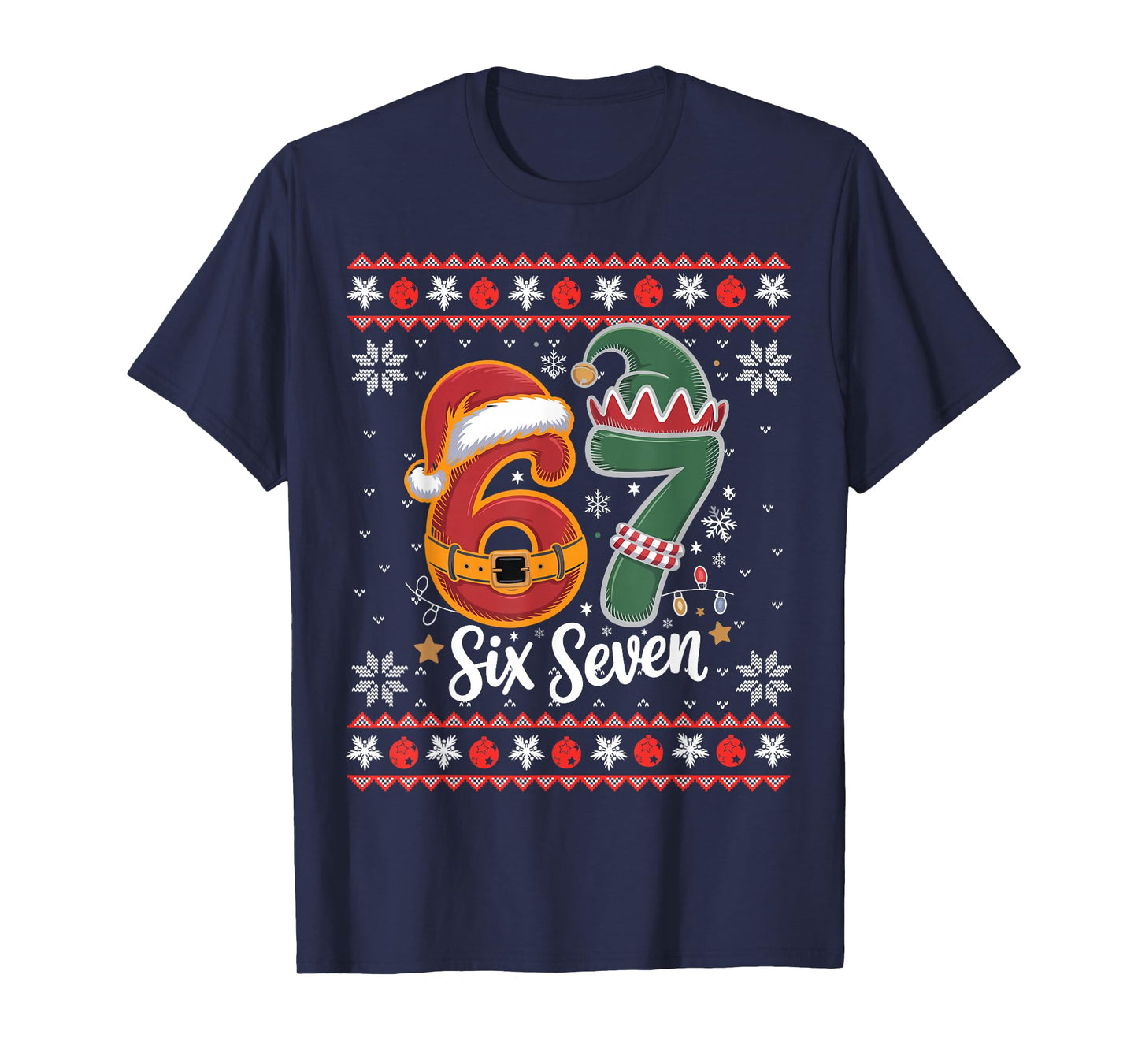 Six Seven Christmas 6 7 Ugly Christmas Sweater Boys Men Kids T-Shirt