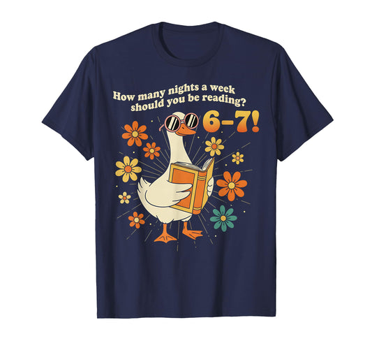 How Many Nights A Week Should You Be Reading 67 Retro Groovy T-Shirt