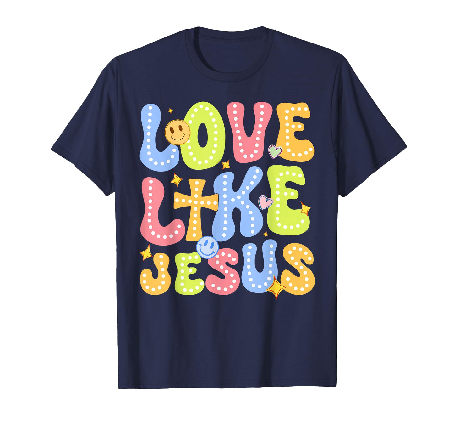 Love Like Jesus Groovy Valentine God Christian Boy Girl T-Shirt