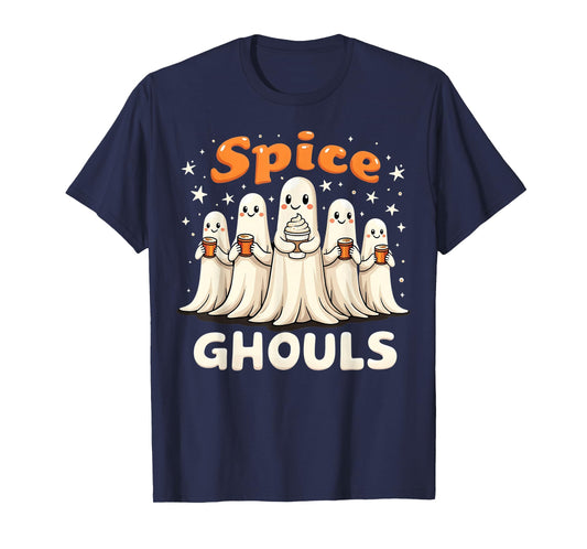 Spice Ghouls Funny Halloween Ghost Pumpkin Women Graphic T-Shirt