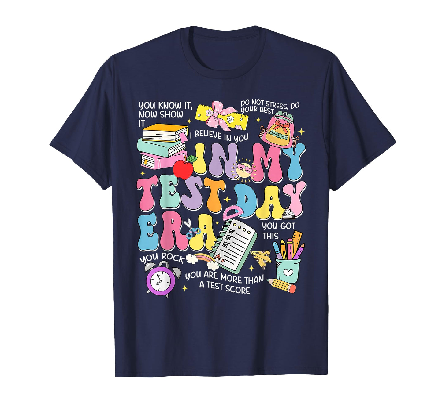 Test Day Testing Day in My Era Retro Groovy Teacher Student T-Shirt