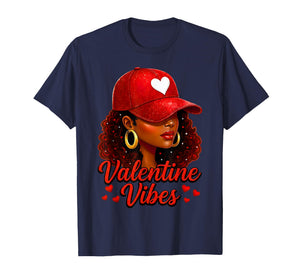 Valentine Vibes Black Women Valentines Day for Girl Womens T-Shirt